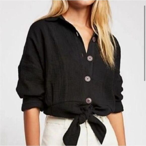 #142 FREE PEOPLE Oversized Sun Streaks Shirt Jacket - Picture 1 of 11